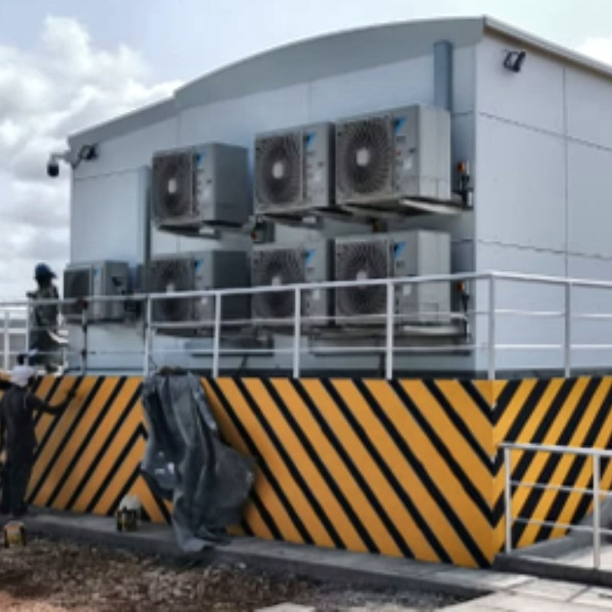 Airtel Shanzu, condenser units on the plant deck