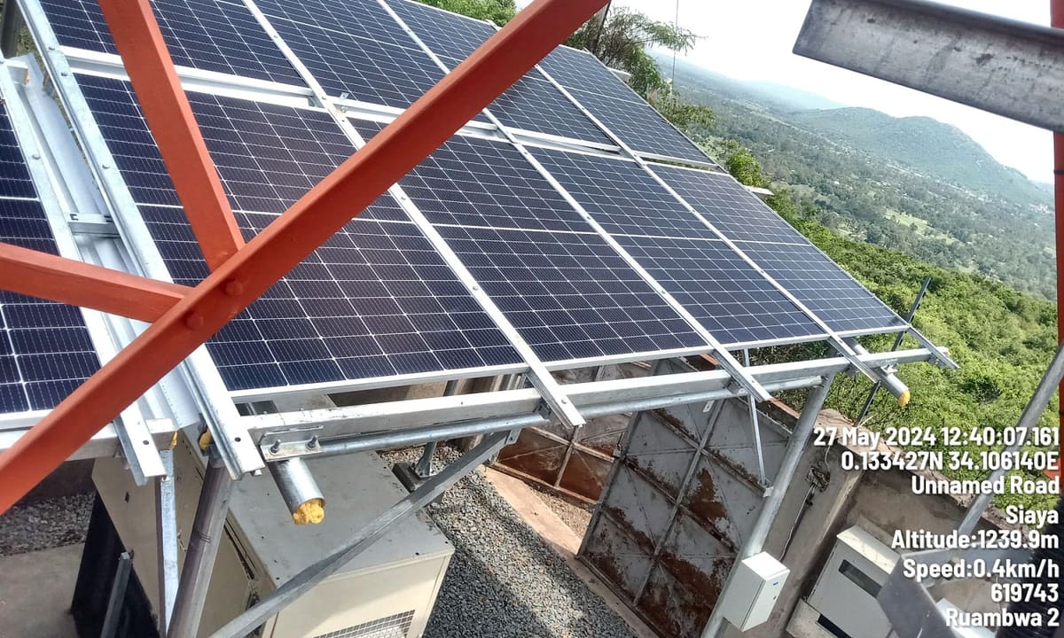 Solar array on a site
